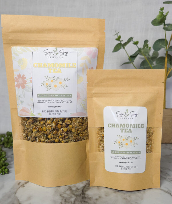 Chamomile Tea Sizes